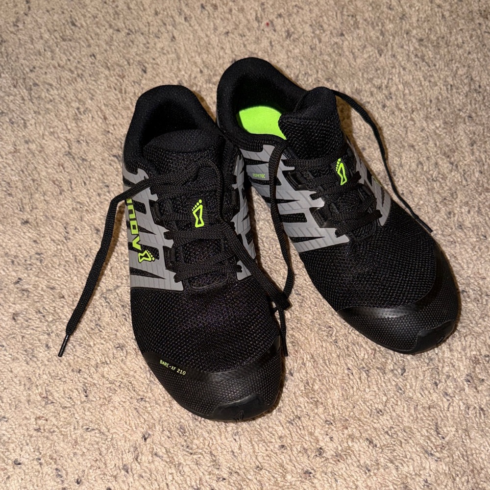 Inov-8 Black and Neon Green Athletic Shoes